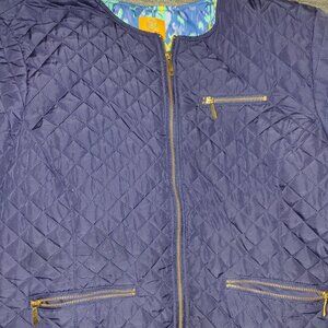 Ruby Rd Quilted Navy Blue coat
